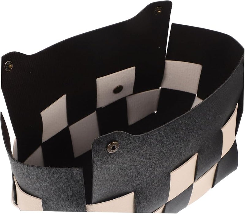 غطاء صندوق المناديل من الجلد الأسود، إكسسوار منزلي للمكتب - Image 4